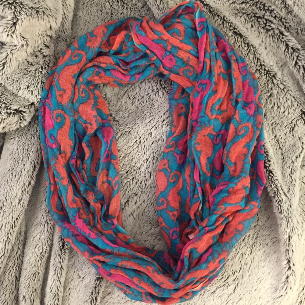 lilly pulitzer seahorse print infinity scarf